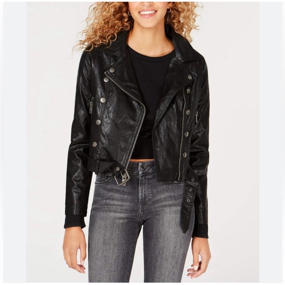 FABULOUS Maralyn & Me Faux Leather MOTO JACKET Size Large
